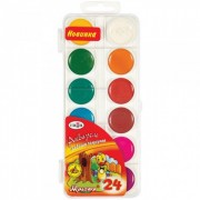 Акварельные краски 24 цвета (Гамма) Мультики пластиковая коробка без кисти арт 211046_24