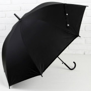 Зонт-трость полуавтоматический «Однотонный», 8 спиц, R = 46 см, цвет чёрный, ПВХ арт.1767753