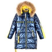 Куртка зимняя для девочки (Andinaisi) арт.eks-Z-2216-1 цвет синий