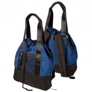 Сумка-рюкзак для сменной обуви 1 отделение(deVENTE) 40x32x13см  темно-синий с черным арт 7032198