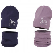 Комплект демисезонный для девочки (Grandcaps) арт.GC-P568 размер 52-54 (шапка+снуд) цвет в ассортименте