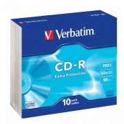 Диск  CD-R Verbatim 700Мб 80мин 52x Slim Case (ст.10) штука