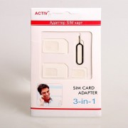 Адаптер для SIM-карты Activ 3 в 1 (nano/micro/mini) белый