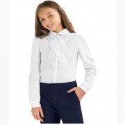 Блузка для девочки (СМЕНА) длинный рукав цвет белый арт.18c720-00 размер 34/140