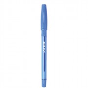 Ручка шариковая прозрачный корпус резиновый упор (deVENTE) 0,7мм синий стержень 135мм .арт.5073329