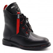 Ботинки для девочки (МЫШОНОК) черные верх-искуственная кожа подкладка-байка размерный ряд 32-37 арт.jwg-2A