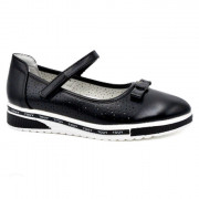 Туфли для девочки (TOM.MIKI) черные верх-искусственная кожа подкладка-натуральная кожа артикул B-9498-A