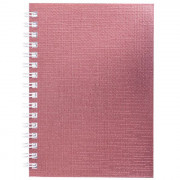 Записная книжка А6 мягкая обложка на гребне 80 листов (Hatber) METALLIC Розовая арт 80ЗК6бвВ1гр