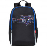 Рюкзак для мальчиков школьный (GRIZZLY) арт RB-151-2/1 черный - синий 29х40х17 см