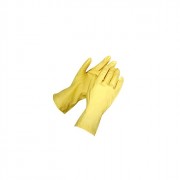 Перчатки хозяйственные латексные "CleanLab" плотные, внутреннее напыление 100% хлопок, размер XL ( очень большой), желтые