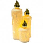 Украшение декоративное "Три свечи" 17,4см с подсветкой фарфор арт.86809