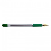 Ручка шариковая  прозрачный корпус  резиновый упор (MC Gold) зеленая арт.MC-04
