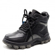 Ботинки для мальчика ( КОЛОБОК) черные верх-искусственная кожа подкладка -искуственный мех артикул  kok-3719-01