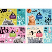Альбом для рисования 16 листов скоба (BG) Люблю кошек ассорти арт 7353