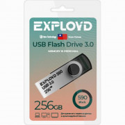 Флеш диск 256GB Exployd 590 USB 3.0 пластик чёрный