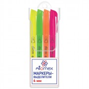Маркер флюорисцентный  Attomex 1-4мм набор 4шт желтый/зеленый/оранжевый/розовый арт.5045814