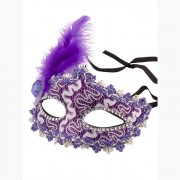Маска карнавальная "Фиолетовые перья" арт.75242