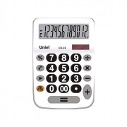 Калькулятор настольный 12 разрядов, двойное питание UNIEL 125*112*24 (UD-24 W)  (Ст.1)