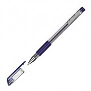 Ручка гелевая прозрачный корпус резиновый упор Attache Gelios-030, 0,5мм, игла/синий арт.613148 (Ст.12/144)