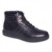 Ботинки для мальчика (Indigo Kids) черные верх-искусственная кожа подкладка - байка артикул 51-542A/12