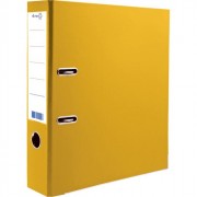 Папка-регистратор 50мм ПВХ с 1 сторонней обтяжкой, металлический уголок, желтая
