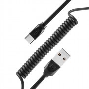 Кабель USB-Type-C Apple 8 pin Remax RC-139i Super (1,2м) ткань, пружинка черный