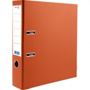 Папка-регистратор 80мм ПВХ с 1 сторонней обтяжкой, металлический уголок, оранжевая