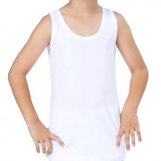 Майка для мальчика арт.15021 размер 34/134-140 (9 лет) цвет белый 100% хлопок