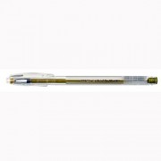 Ручка гелевая  прозрачный корпус  Crown 0,5мм золото металлик