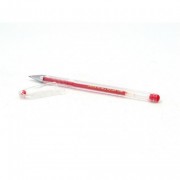 Ручка гелевая  прозрачный корпус  Crown 0,5мм красная