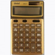 Калькулятор настольный 12 разрядов, двойное питание UNIEL 172*107*29 подъемный дисплей, металлическая панель, золото (UD-41GD)  (Ст.1)