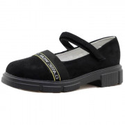 Туфли для девочки (B&G) черные верх-искусственная кожа подкладка-искусственная кожа  артикул  RC51_5871-6A