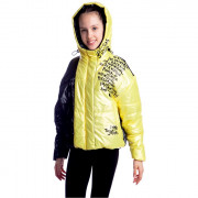 Куртка осенняя для девочки (Lusiming) арт.2136 размерный ряд 36/140-44/164 цвет черно-желтый