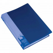 Папка 60 файлов 0,60мм пластиковая  Бюрократ синяя, карман арт.BPV60blue