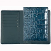 Обложка для паспорта "deVENTE Belcanto" 10x14 см, искусственная кожа фактурная, поролон, отстрочка, 5 отделений для визиток, в пластиковом пакете с европодвесом, синяя арт.1030006