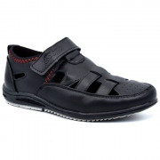Туфли для мальчика (Tom-Miki) черные верх-искусственная кожа подкладка-натуральная кожа+текстиль  артикул  B-9355-A
