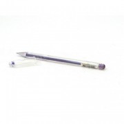 Ручка гелевая  прозрачный корпус  Crown 0,5мм фиолетовая металлик