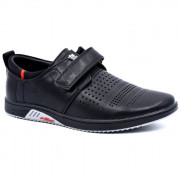 Туфли для мальчика (Tom-Miki) черные верх-искусственная кожа подкладка-натуральная кожа+текстиль  артикул  B-9574-A