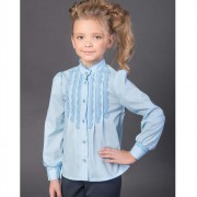 Блузка для девочки (Наша Дочка) длинный рукав цвет голубой арт.10102г размер 34/140