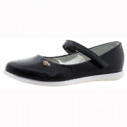 Туфли для девочки (МИКАСА) черные верх-искусственная кожа подкладка-искусственная кожа размерный ряд 30-37 арт.RC97_KV0833-3