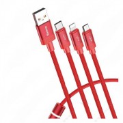 Кабель USB-Type-C Apple 8 pin Baseus Data Faction (1,2м) нейлон красный