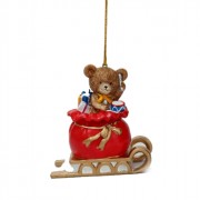 Украшение декоративное "Мишка с подарками" 08см арт.38322