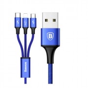 Кабель USB-Type-C Apple 8 pin Baseus Rapid (1,2м) ткань синий