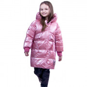 Куртка зимняя удлиненная для девочки (OVAS) арт.Саманта цвет розовый