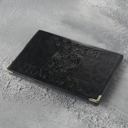Обложка для паспорта пвх Россия черная с металлическими уголками арт.3608596