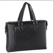 Портфель мужской 38*27*06см (S-Style) Heanbag цвет черный, натуральная кожа арт.66314H black