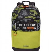 Рюкзак для мальчика (Grizzly) арт RQ-010-1 черный - оливковый 27х43х15 см