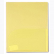 Папка-уголок А4 2 внутренних кармана, желтый, пластик 180мкм Бюрократ арт.E570YEL (Ст.)