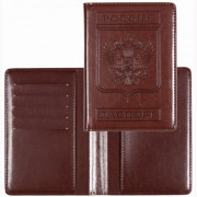 Обложка для паспорта кожзам Bravo коричневая deVENTE арт.1030901 (Ст.)