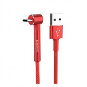 Кабель USB-Type-C Borofone BU6 Bracket (1,2м) ткань красный